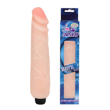 Flesh-colored Straight Multi Speed Vibrator with lifelike head and veiny shaft packaging