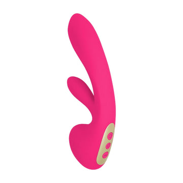 3-in-1 Vibrator similar to a Rabbit with the clitoral stimulating piece. The bottom of the vibrator also moves in a circular pattern. Comes with 7 different vibrating functions and is USB rechargeable.