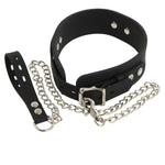 Advanced chain lead with handle. Compatible with most collars, cuffs and restraints, attach this long chain to literally take the lead in the bedroom. Collar is adjustable and leash is detachable.