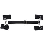 Hogtie anyone? Ultimate cuff set includes 2 hand and 2 wrist cuffs, all detachable from the main 3 setting strap for different placements benefits. Complete restraint is yours in an instant whether you prefer to sit in front or kneel behind for your intimate pleasure.