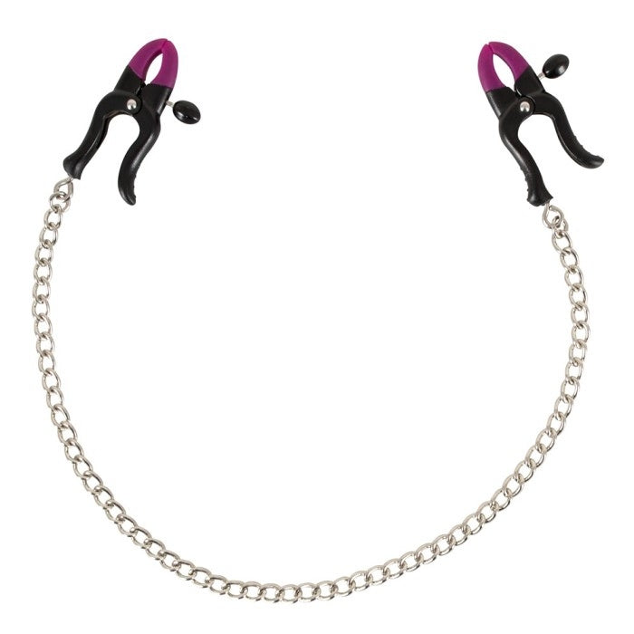 Bad Kitty Silicone Nipple Clamps with Metal Chain