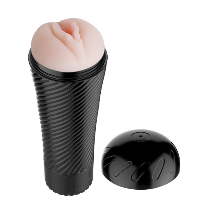 Realistic vagina superskin sleeve. You will experience knee-knocking sexual bliss from this male masturbator's multi-speed vibrations. 222mm long by 86mm wide, easy to clean and comes with a cap for safe storage. Requires 3x AAA batteries (not included).