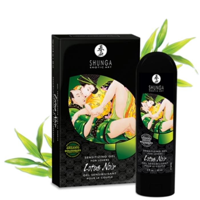 Lotus Noir is an external sensitizing gel designed to intensify the female and male orgasm. Made with certified organic ingredients, it acts as a stimulant and enhances sensations. It offers a mild cooling effect.