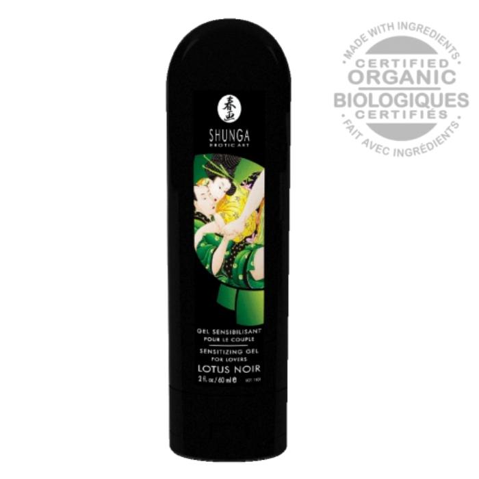 Lotus Noir is an external sensitizing gel designed to intensify the female and male orgasm. Made with certified organic ingredients, it acts as a stimulant and enhances sensations. It offers a mild cooling effect. Certified organic.