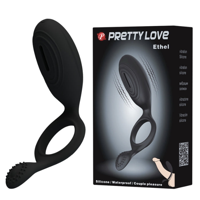 This vibrating ring s ideal to add a little something extra to your play. The stretchy material will fit around the base of your penis and balls, hugging close to the skin, trapping the blood in your penis and helping you achieve longer lasting and larger erections. The small ring is noduled for some added texture and the top of the ring features a clitoral stimulator with a vibrating bullet.
