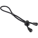 This product is used for restriction purposes resulting in a firmer erection. The black bend is divided with a transparent pearl. Place the loop around the penis and testicles. Underneath is a slider for adjusting the diameter for the perfect fit. The end cap is to prevent the loop from slipping out and moving out of place.. Total length 38 cm, thickness .4 cm. Made from body Safe material.