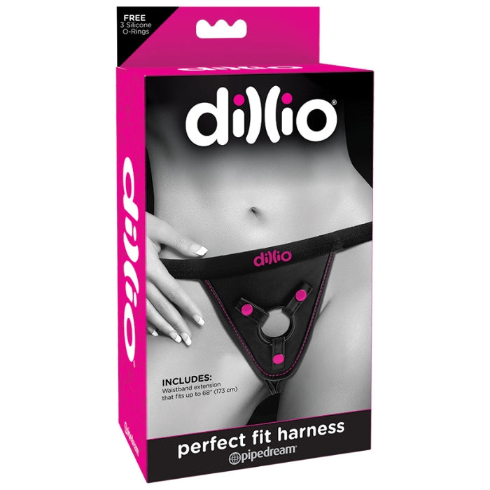 The durable 4-way adjustable straps feature an easy-close clip and fit thighs up to 30" (76 cm), while the included waistband extension fits waists up to 68" (173 cm). Three metal snaps secure the O-ring and hold most suction-cup dildos in place even when the action heats up. The three included silicone O-rings allow you to interchange a range of dildos with a diameter up to 2" (5 cm).