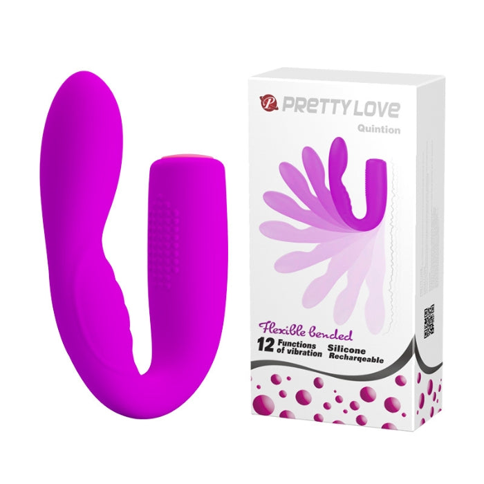 A flexible 'C' shape allows the unite to precisely fit unique curves, hugging the g-spot from within and massaging the clitoris externally. Each end holds a dedicated motor, ensuring direct stimulation of key erogenous zones- the realistic end is meant to be inserted while the wider nestles naturally against the clitoris and surrounding area. Both ends are textured for maximum sensation. USB supported.