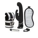 Fifty Shades of Grey Bondage Set - Greedy Play Kit (5) Includes Fifty Shades of Grey rabbit vibrator, hand cuffs, blindfold, bullet and cock ring. This kit was designed for couples and is perfect for beginners.
