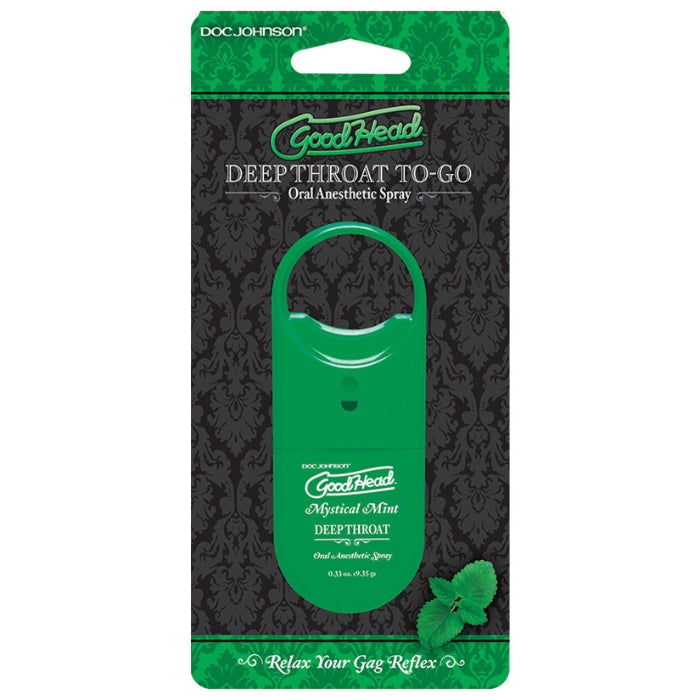 Deep throat to-go is an oral anesthetic spray used as a mild numbing agent and oral desensitizer. This product Is used to relieve the discomfort associated with oral sex. It calms down the gag reflexes for the optimal performance. For mind blowing oral all it takes is one spray to turn good oral into great oral. Mint Flavoured.