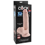 King Cock 9 inch dildo with swinging balls. Comes with a strong suction cup base that sticks to most smooth surfaces. Compatible with most harnesses.
