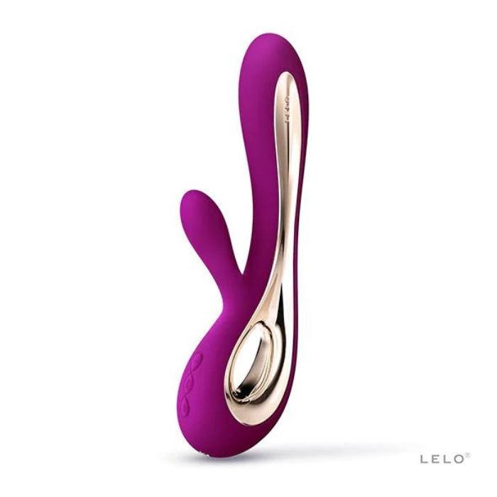 Deep Rose Lelo Soraya 2 vibrator,  luxury and good looks at its best, with a beautiful silver inlay. The 8 stimulating modes to enjoy the intense pleasure of both inside (G-spot) & outside (clitoral) stimulation for the woman who wants it all and refuses to compromise. Beauty and brawn for complete satisfaction. Medical Grade Silicone. 100% waterproof. USB Rechargeable.