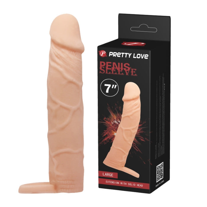 This penis sleeve is designed to slip easily over your penis and give you that increase you want. It also has the look and feel of a real penis. It's nice to be able to use a penis sleeve, it creates added length and girth that can be of benefit to you and your partner.