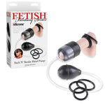 This easy-to-use tip teaser creates a powerful suction action that stimulates the sensitive nerve endings underneath and around the penis head. With each squeeze of the medical-style pump ball the soft rubber sleeve clings to the penis and slides up and down with each pump.