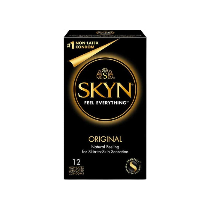 SKYN Lubricated Condoms are made with non-latex material that feels soft and natural, and provide an extraordinary sensitivity. These condoms easily stretch and conform to your shape so that they are comfortable to use. They're free from natural rubber proteins, making them a suitable choice for people with known or suspected latex allergy. Pack of 12