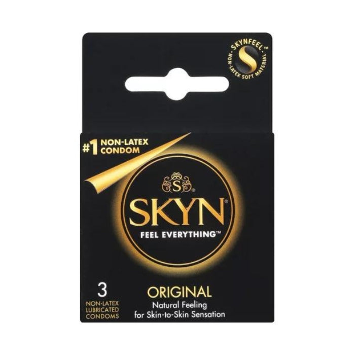 SKYN Lubricated Condoms are made with non-latex material that feels soft and natural, and provide an extraordinary sensitivity. These condoms easily stretch and conform to your shape so that they are comfortable to use. They're free from natural rubber proteins, making them a suitable choice for people with known or suspected latex allergy. Pack of 3.