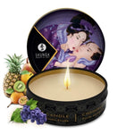 Ambiance with a romantic touch is in your grasp. The key to the ultimate titillating massage is with a Shunga Massage Candles. The luscious oil that melts from the candle has aphrodisiac properties which will send you into a sensual bliss as your partner drips warm and comforting oil all over your body. The candles are designed to heat up to just the right temperature so that it does not burn your skin. Enjoy this travel size for your next romantic getaway.