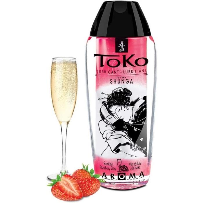 Shunga Toko Aroma Water Based Lubricant - Strawberry (165ml)Shunga Toko flavoured Strawberry water based lubricant is ultra smooth and safe to use with latex products. Premium quality lubricant suitable for intimate use and toy use.