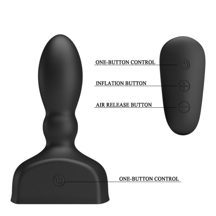This inflatable butt plug with multi-speed vibrations provides the ultimate anal sensation. The ultra stretchy butt plug gently inflates to add anal satisfaction! When inflated, the butt plug adds the perfect amount of pressure and added sensations to the prostate for the most earth-shattering and unforgettable climax imaginable!