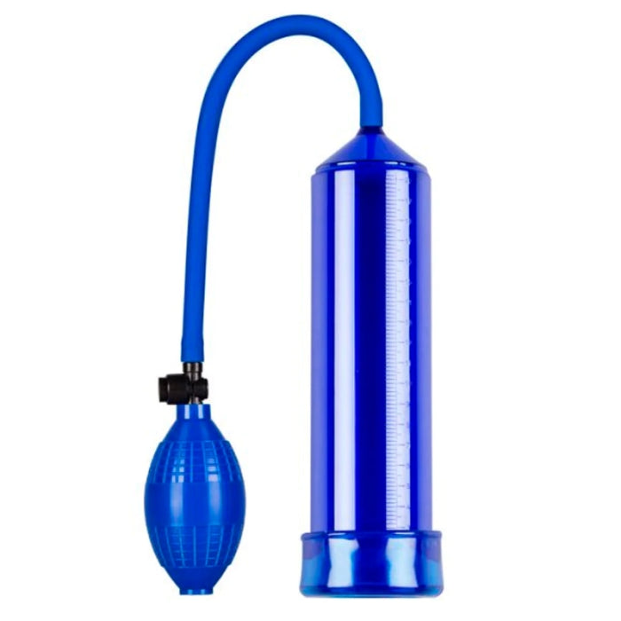 AeroUp / Beginner's Penis Pump is a cylinder pump with a comfortable and secure seal. It has a easy to use one-handed air valve and blue transparent vacuum tube with universal measurements. 100% silicone hose, allows air to pass freely and is almost impossible to break. 
