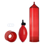 AeroUp / Beginner's Penis Pump is a cylinder pump with a comfortable and secure seal. It has a easy to use one-handed air valve and red transparent vacuum tube with universal measurements. 100% silicone hose, allows air to pass freely and is almost impossible to break. 