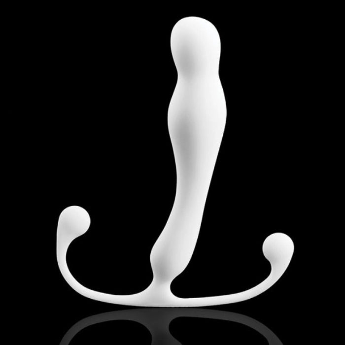Eupho Trident gives you a sleek, ergonomic prostate massaging experience. You just need to relax and indulge in the velvet touch silicone. New to prostate massagers, here is how it works: The plug itself is what goes inside you, and a thicker arm that stimulates the area between your anus and your scrotum. As with any anal play, you can never use too much lube! Use this toy with your favorite water-based lube!