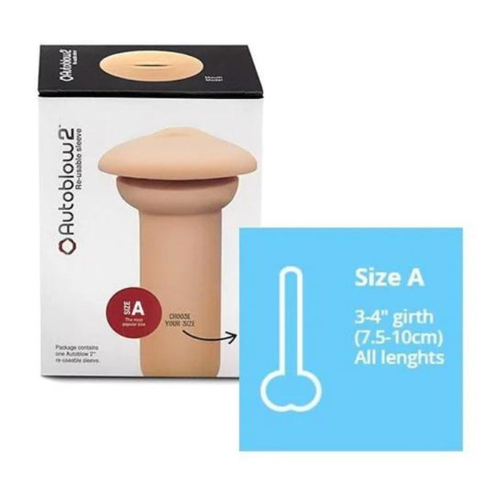Autoblow 2 Plus XT Mouth Sleeve A is an interchangeable sleeve designed to fit the Autoblow 2 masturbator. The sleeve is made from a high quality artificial skin. This product is perfect for users with a 7.5-10 cm girth, all lengths. 