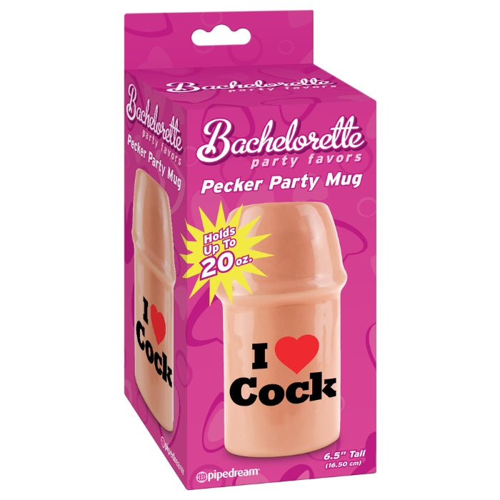 Let everyone know what's on your mind and get the party started with this hilarious Pecker Party Mug! Perfect for insulating both hot and cold beverages, this heavy-duty ceramic mug has a wide mouth and holds up to 20 oz. (591 m) of your favorite drink. Perfect for bachelorette parties.