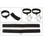 The complete Bondage Barrel set from Bad Kitty has everything you need for pleasurable bondage and position games. Set includes - 1 x large, softly padded bondage pillow roll (55 cm long, Ø 25.5 cm), 4 x soft bondage cuffs for hands and feet with carabiners (5 cm x 34 cm each), 1 x eye mask (8.5 cm x 19 cm). 1 x Gag (60 cm long, ball Ø 4 cm) 2 x carabiner chains (59 cm long each), 2 x thigh ankle straps (5 cm x 53.5 cm each).