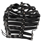 The Bad Kitty Head Mask Cage is a daring and edgy addition to any BDSM or role-playing outfit. Made with black leather-like material, this head mask features a cage-style design that allows for full visibility of the face and an open mouth for easy breathing. The back of the mask laces up, ensuring a snug and comfortable fit. The mask is perfect for adding an element of dominance and submission to your intimate moments or for exploring new sensations and power dynamics in your BDSM play.