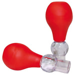 It is specially designed to make your nipples look and feel extra hard and enlarged. A sex toy that sucks and tickles both your nipples at the same time. Slip one of the supplied rubber rings (4 sets of different sizes) over the nozzle of the pump (2 different sized nozzles for small/large nipples), squeeze the bulb, put the nozzle over the nipple and then release the bulb slowly to apply suction.