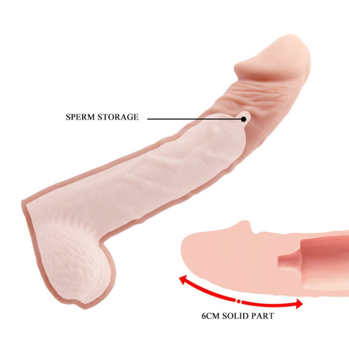 Whatever your size, the hollow extension is certainly going to fit you. Just put your shaft inside this hollow sleeve, and you'll be able to provide your partner all the sexual pleasure he or she deserves. The hollow extension guarantees that its realistic 8cm will make your partner happy.