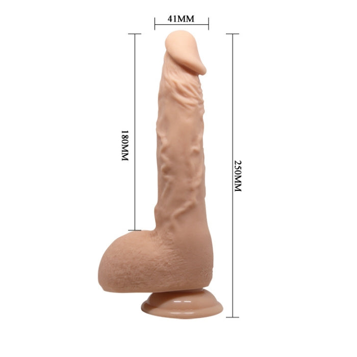 The realistic G-spot curved suction dildo is a lengthy sex toy that has been designed to feel just like the real thing made from TPR material. The shape of this dildo has been modelled from a real penis so the size, dimensions and features on the toy are completely realistic. With veined textures on the long and curved shaft, round balls with a skin texture and a bulbous head.