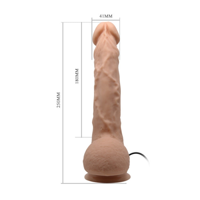 The realistic G-spot curved suction vibrating dildo is a lengthy sex toy that has been designed to feel just like the real thing made from TPR material. The shape of this dildo has been modelled from a real penis so the size, dimensions and features on the toy are completely realistic. With veined textures on the long and curved shaft, round balls with a skin texture and a bulbous head, this lengthy suction dildo is designed to provide amazing sensations.