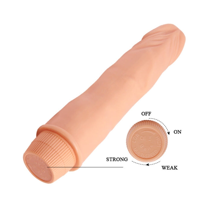 Shaped for maximum pleasure with a veined shaft which brings you endless joy and pleasure. Control the multi-speed vibrations with a convenient easy-grip dial at the base. The shaft is partially waterproof and can be used with a lube. Takes 2 AA batteries (not included).