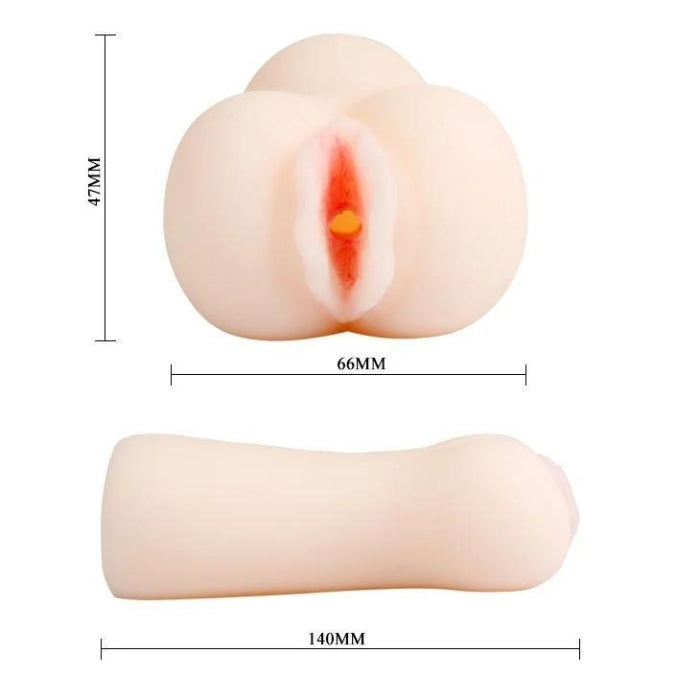 Baile Passion Lady Candy Masturbator has a tight entrance with a ribbed tunnel for extra pleasure. It is portable and easy to clean. Use with lube. 104mm long, 66mm wide and 47mm high.
