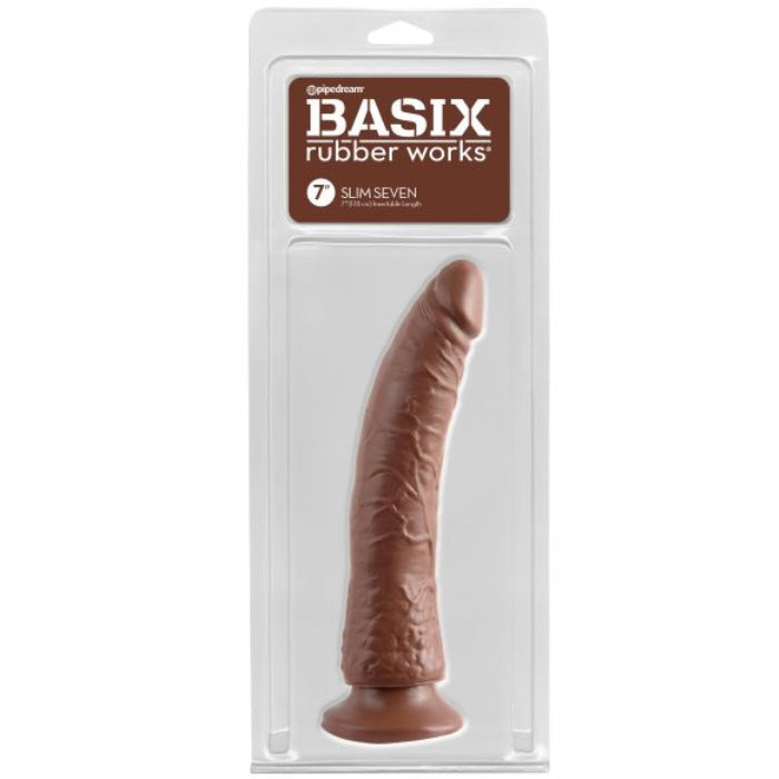 Basix Rubber Works 7inch Dildo - Dark