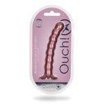 The 6.5 inches Beaded Silicone G-Spot Dildo, with its strong Suction cup and beautiful metallic color, is in a class of its own. Whether you are going solo, with your partner or even using it with a strap on harness, explore new pleasures. Pairs perfectly with the most Strap On O-Ring Harnesses. Only use the stretchy rings. Metal ones may damage the surface of the Dildo.