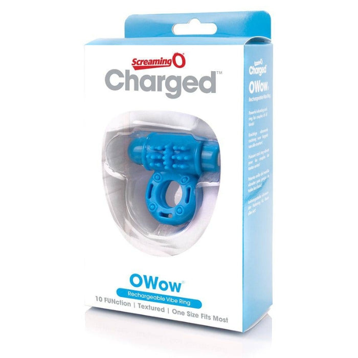 Charged OWow Vibrating Cock Ring  - Blue