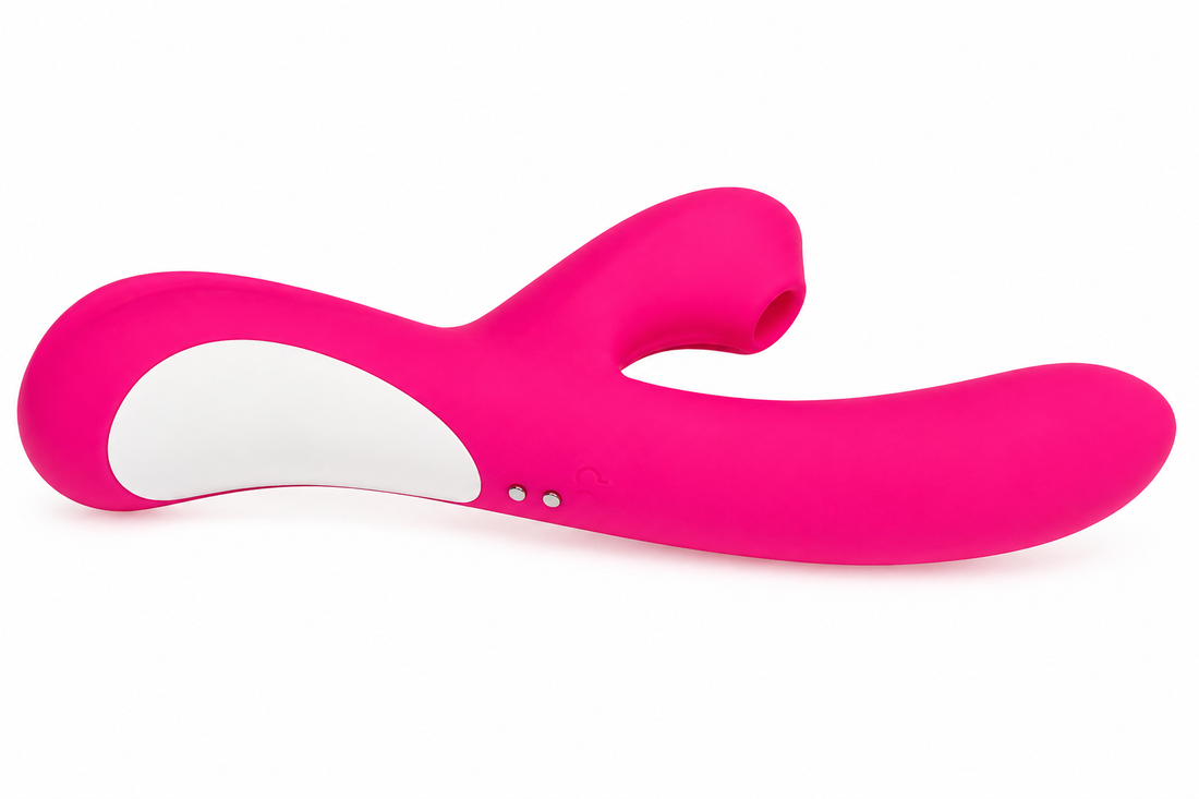 Charles Vibrator with Clit Sucker Pink 10F (USB)