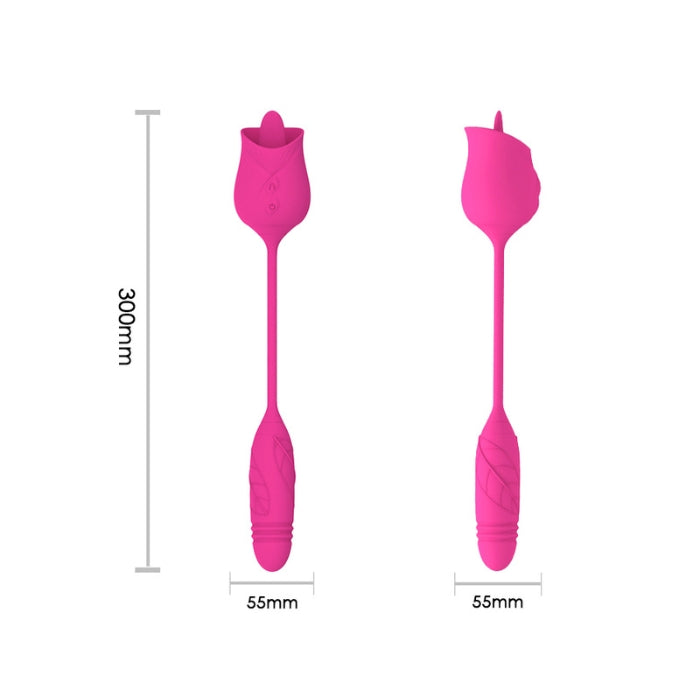 Clitoral Licker Flower/Rose with Thrusting Mini Bullet – a revolutionary pleasure device designed for sublime satisfaction. This unique stimulator combines the elegance of a flower/rose-shaped clitoral licker with the power of a thrusting mini bullet, creating an experience like no other.