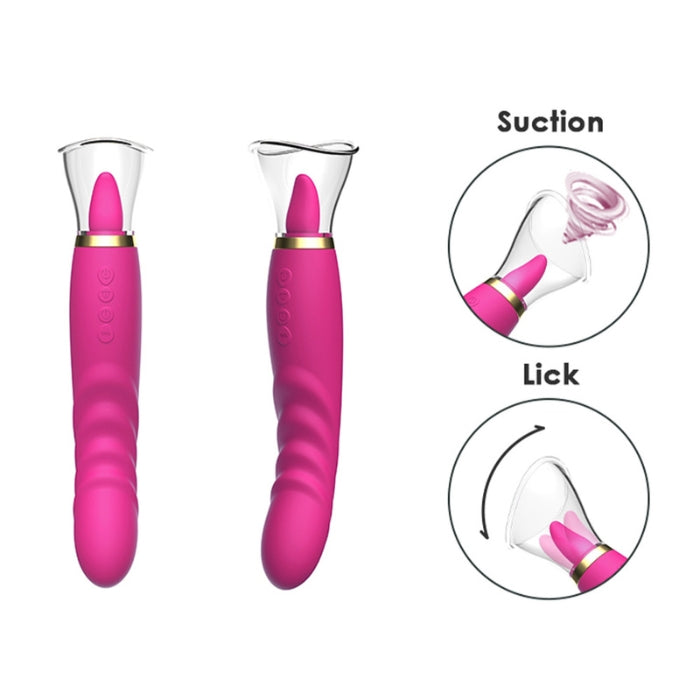 Clitoral Stimulator with Licker and Pump – a triple-threat pleasure device designed to indulge your senses. This innovative stimulator combines the delightful sensations of a clitoral licker, gentle suction from a pump, and precise vibrations for an unrivaled experience. The clitoral licker offers teasing, tongue-like motions, while the suction pump provides a gentle yet invigorating sensation. With customizable settings. USB rechargeable