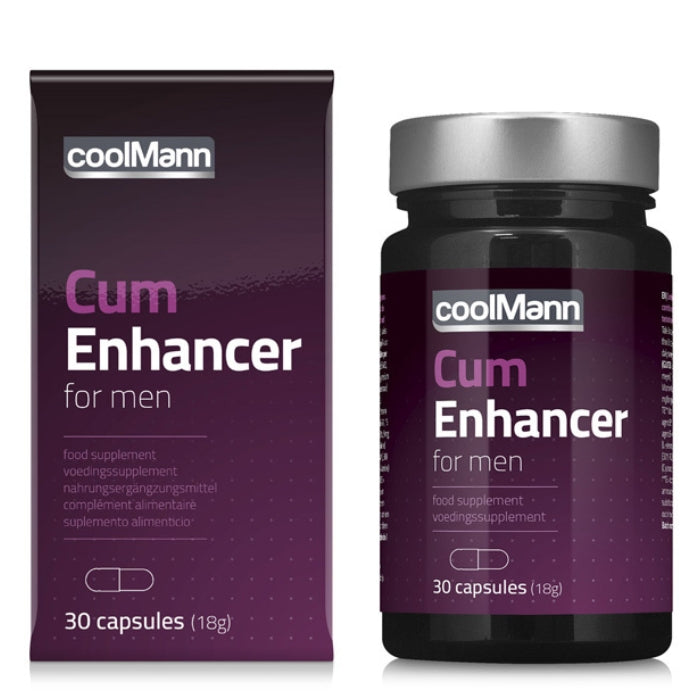 CoolMann Cum Enhancer is a unique product based on natural ingredients, which helps to improve the sperm production and quality. These capsules support the maintenance of healthy testosterone levels and have a positive effect on the fertility, the sexual organs and the physical well-being. Regular consumption of these capsules contributes to a healthy sperm quality and stimulates the sperm production. 30 capsules.