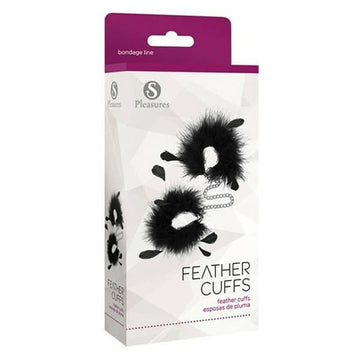 Bondage Hand Cuffs Pleasures Feather Black