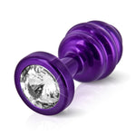 Diogol Ano Ribbed Steel Anal Plug - Purple (30mm)