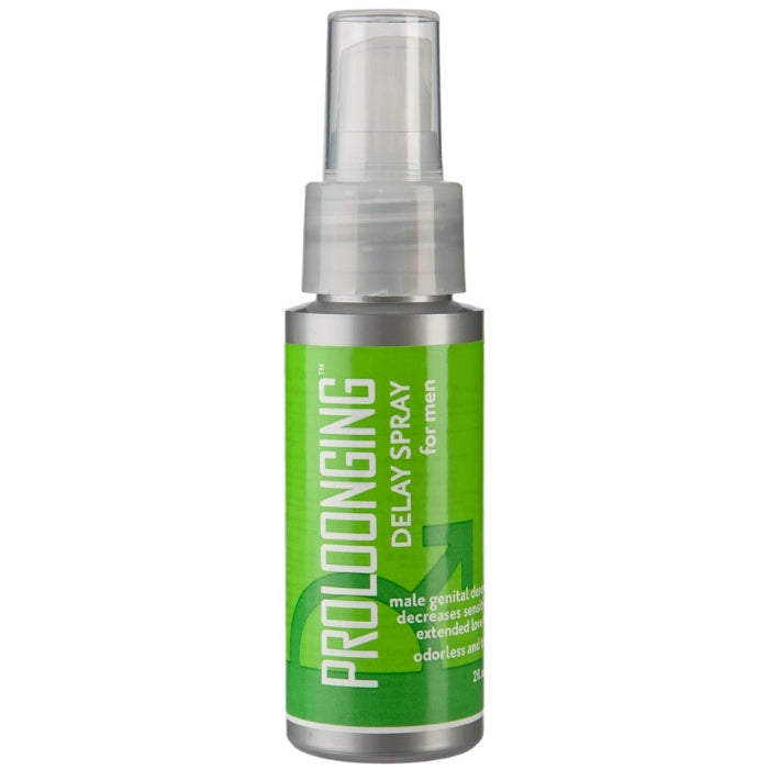 Get more banging for your buck with our Prolonging spray. This prolonging spray contains 7.5 percent Benzocaine which acts as a desensitizing agent to help the man delay or prevent premature ejaculation. Odorless and tasteless.