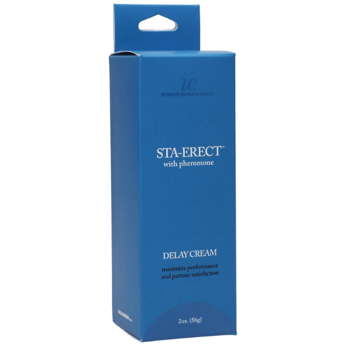 Get more banging for your buck with Doc Johnson's Sta-Erect Cream. This powerful male genital desensitizer contains 7.5% Benzocaine, which helps men delay or prevent premature ejaculation. Odorless and tasteless.