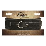 Edge Lined Leather Collar - Black