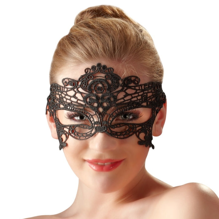 The Embroidered Mask with Lace Straps is the perfect accessory for anyone looking to add a touch of mystery and elegance to their outfit. This mask is made from high-quality materials and features intricate embroidery that adds a unique and sophisticated touch. The mask is designed to fit comfortably around the face, with lace straps that can be tied at the back of the head for a secure and comfortable fit.