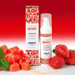 This gourmet strawberry flavoured massage oil with warming effect was specially created to bring new sensations and emotions into your intimate play. Raise the temperature and indulge in these irresistibly delicious warming gourmet massage oils. Their fresh and fruity flavours will delight your taste buds and open your appetite for intimacy.